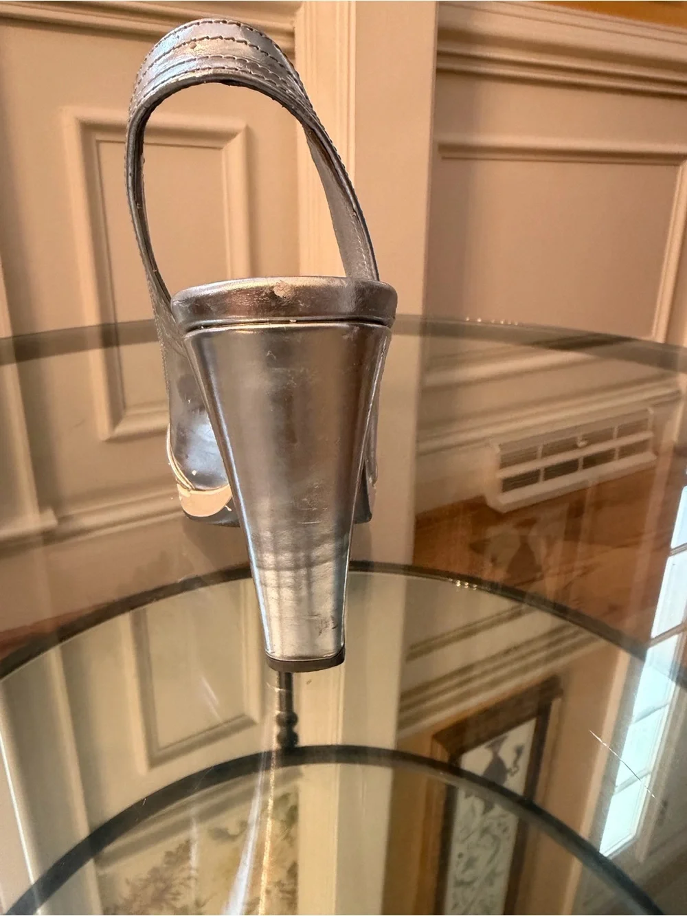 Prada Metallic Silver Slingback Platform High Heels RESTORATION PROJECT